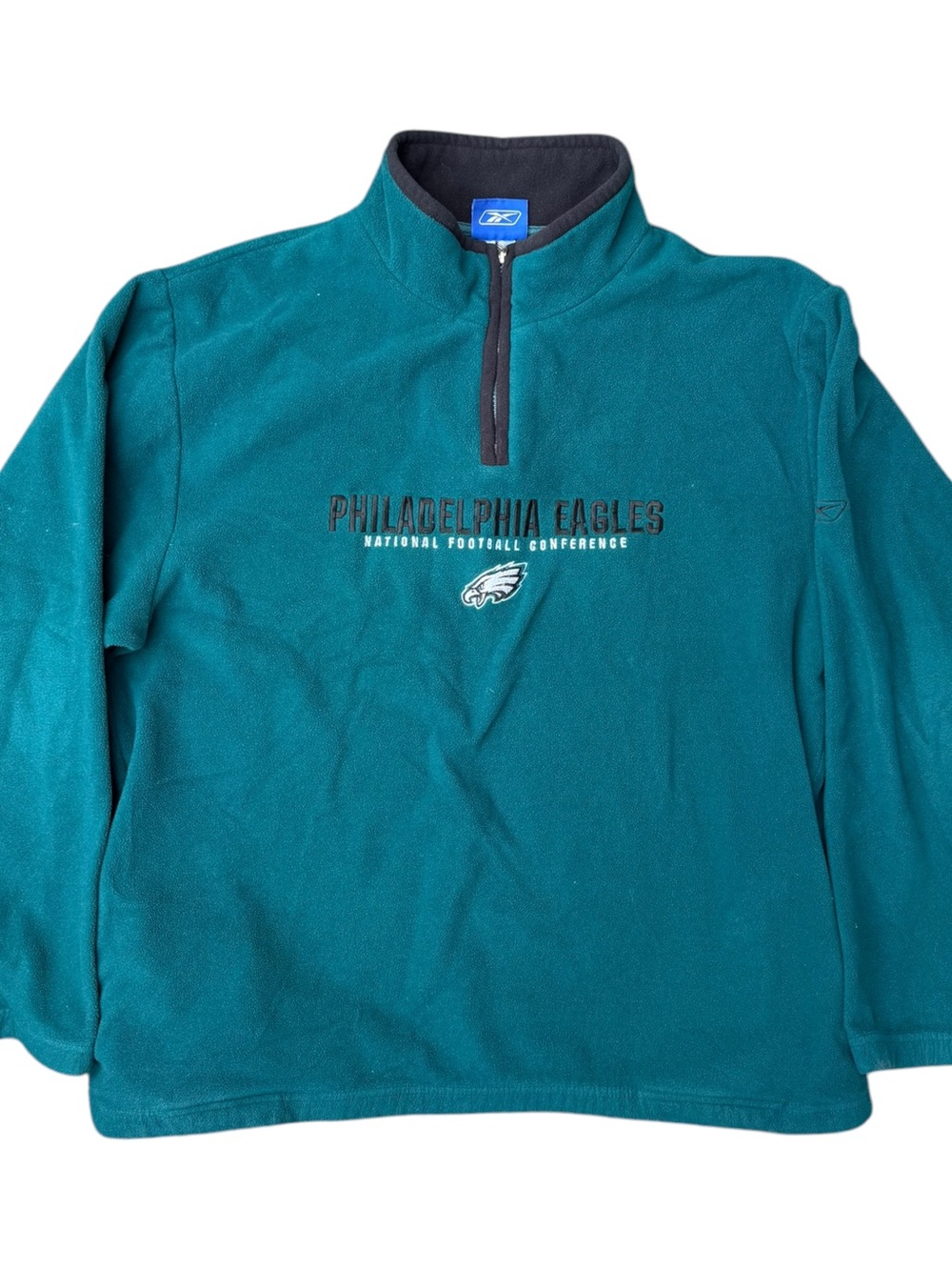 VTG Philadelphia Eagles Reebok Quarter-Zip Fleece Size: L
